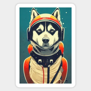 Vintage husky portrait Sticker